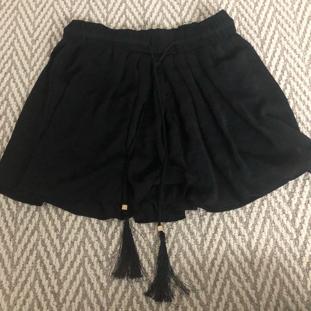 Zara black tassel shorts